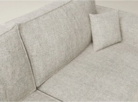 Бежов шенилов сгъваем/с място за съхранение ъглов диван (ляв ъгъл/L форма) Tonga – Maison de Rêve