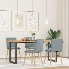3315355 vidaXL Трапезни столове, 4 бр, светлосиви, текстил