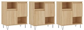 3190152 vidaXL Сайдборди, 3 бр, сонома дъб,инженерно дърво