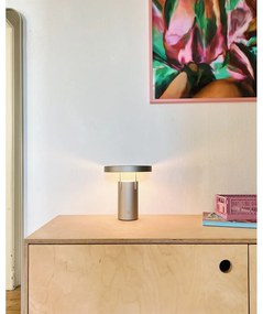 Светлосива LED затъмняваща се настолна лампа (височина 20 cm) BringMe – Hübsch