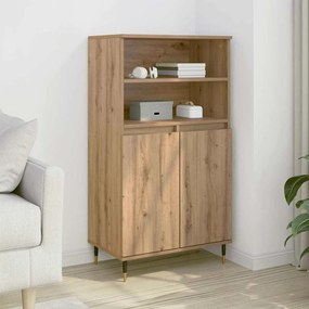 857459 vidaXL Висок шкаф, дъб артизан, 60x36x110 см, инженерно дърво