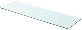 243840 vidaXL Плоча за рафт, прозрачно стъкло, 90 x 25 см