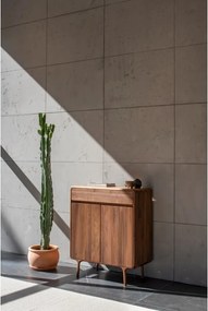 Кафяв скрин от масивен орех 90x110x45 cm Fawn – Gazzda