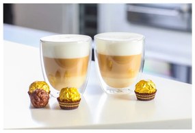 Стъклени чаши в комплект 2 бр. с двойни дъна/за лате 320 ml Amo – Vialli Design