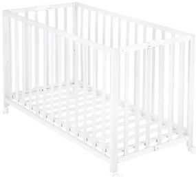 Бяло сгъваемо легло на колела 60x120 cm Fold up - Roba