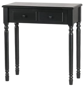 Тоалетка от борова дървесина в черен цвят Romy - WOOOD