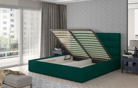 Тапицирано легло Volcito-200 x 200-Πράσινο-Με μηχανισμό ανύψωσης