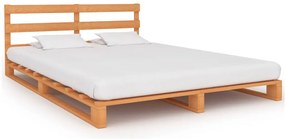 285271 vidaXL Палетна рамка за легло, кафява, бор масив, 120х200 см