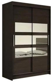 Гардероб с плъзгащи врати FLORIA V с огледало, 120x200x58,  шоколадово