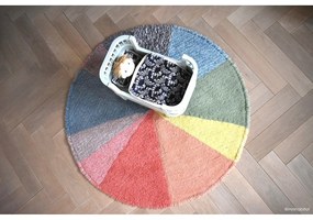 Вълнен ръчно изработен детски килим подходящ за пране ø120 cm Pie Chart – Lorena Canals