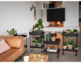 Черна метална конзолна маса 24x48 cm A-Console - Zone