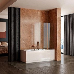 Параван подвижен за вана Rea Agat-2 80 Brush Copper