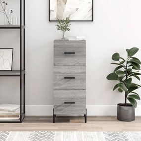 828618 vidaXL Сайдборд, сив сонома, 34,5x34x90 см, инженерно дърво