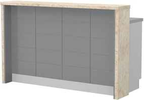 Островна кухненска пейка Hudson-Length: 160 cm.-Gray-Latino Marble