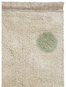 Ръчно изработен памучен детски килим подходящ за пране в цвят каки и кремаво 120x160 cm Hippy Dots Olive – Lorena Canals