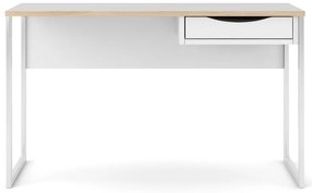Бяла работна маса , 130 x 48 cm Function Plus - Tvilum