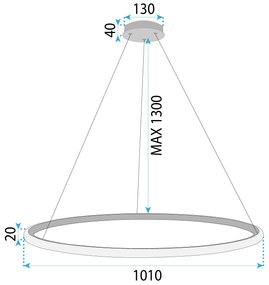 Suspension LHJ003-CP 100 cm OR