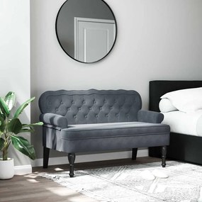 372157 vidaXL Пейка с облегалка, тъмносива, 119,5x64,5x75 см, кадифе