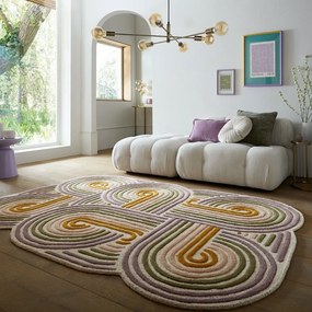 Зелен ръчно изработен вълнен килим 160x230 cm Spiral Shaped – Flair Rugs