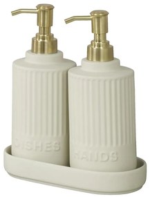 WENKO 54651100 - Дозатор за течен сапун HEIDI 19x21 cm кремав/златист/бял