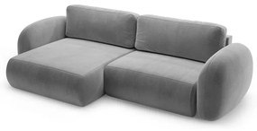 Тъмносив кадифен сгъваем/с място за съхранение ъглов диван Tonale – Cosmopolitan Design