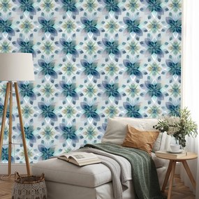 Тапет – Сини акварелни цветя