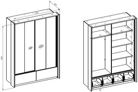 Гардероб Shizen Sliding-Length: 200 cm