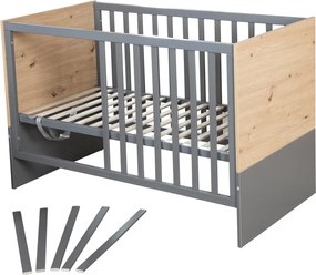 Детско креватче в сив и естествен цвят 60x120 cm Anna – Roba