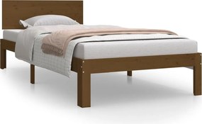 810483 vidaXL Рамка за легло, меденокафява, бор масив, 90x200 см