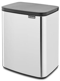 Кош за боклук Brabantia Bo Small 1006636, 12 л, Безшумно и плавно отваряне, Противоплъзгаща основа, Инокс