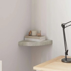 326633 vidaXL Стенен ъглов рафт, бетонно сиво, 25x25x3,8 см, МДФ