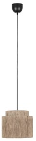 Japandi висяща лампа черна с кафяво въже 31cm - Smilla