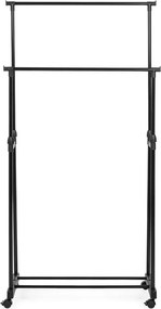 Черна метална стойка за дрехи на колелца 80x160x42 cm Roald – Yes Everyday