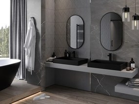 Mexen Loft овално огледало за баня 85 x 50 см, черна рамка - 9851-085-050-000-70