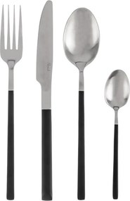 Черен/в сребрист цвят прибори за хранене от неръждаема стомана 24 бр. Skandi – Orion