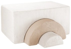 Кремаво велурено игрище от пяна 75x49x37 cm Rainbow Montessori – Wigiwama