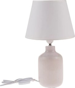 Кремава настолна лампа с текстилен абажур (височина 41 cm) – Dakls