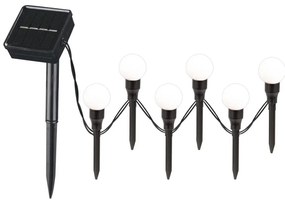 LED Соларна лампа KULKI 6xLED/1,2V 600 mAh 4,3 m IP44 черен/бял