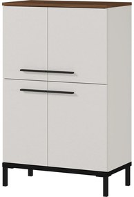 Сив и бежов висок шкаф за баня от орех 60x97 cm Yonkers - Germania