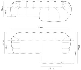 Син ъглов диван (десен ъгъл) Diana – Micadoni
