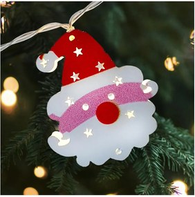 LED външна гирлянда 10xLED/2xAA 1,65 m IP44, топла бяла светлина — Санта