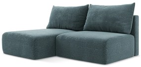 Тюркоазен разтегателен ъглов диван с място за съхранение (ляв ъгъл) Kalena – Makamii