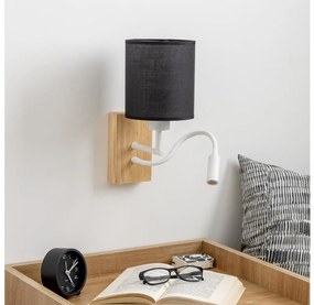 Brilagi - LED Аплик NUBILA WOOD 1xE27/25W/230V + LED/3W дъб/черен