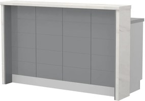 Островна кухненска пейка Hudson-Length: 160 cm.-Gray-White Marble