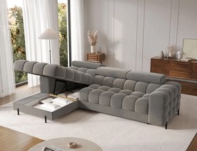 Ъглов диван Freyia-Тъмносив-Ляв