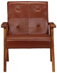 247641 vidaXL Фотьойл, кафяв, естествена кожа