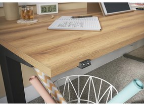 Работна маса с електрическо регулиране на височината с дъбов плот 80x180 cm Lissabon – Germania