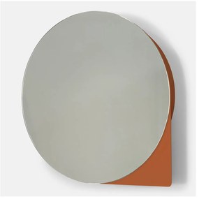 Метален стенен шкаф за баня с огледало в тухлен цвят 55x55 cm Sonnet – Spinder Design