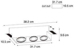 Вграден прожектор бял GU10 AR70 без рамка 3-светлина - Oneon