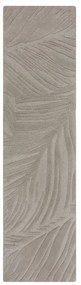 Светлосив вълнен килим 60x230 cm Lino Leaf - Flair Rugs